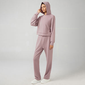 بيع بالجملة لولو للنساء تخفيضات كبيرة تصميم مخصص بلوفر بدلة رياضية للركض سادة سريعة الجفاف طباعة أزياء هوديي مجموعات غير رسمية - Product Image 1