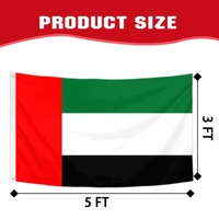 Drapeau national extérieur en polyester imprimé sur mesure 90x150cm, Drapeau des Émirats arabes unis, Drapeau des Émirats arabes unis, Bannière émiratie de Dubaï, Vente en gros