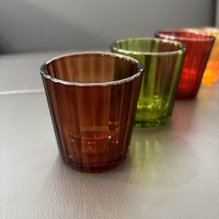 Lot de 6 bougeoirs en verre pour bougies chauffe-plat, 6 couleurs et 6 motifs variés, pour table de mariage, décoration intérieure, décorations de fête vertes