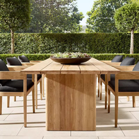 Ensemble de meubles de jardin en teck massif moderne, table et chaises d'extérieur en bois