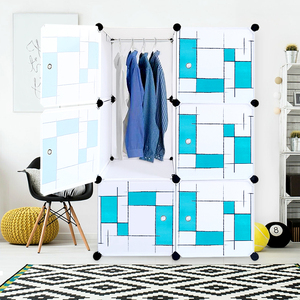 Desain cantik portabel 6 kompartemen pengatur penyimpanan DIY sederhana plastik lemari mebel untuk lemari pakaian perempuan - Product Image 2