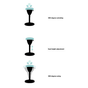 كرسي دوار قابل للتعديل وقابل للتعديل مريح شعار مخصص للمكتب يجلس حامل كرسي متذبذب التوازن - Product Image 3
