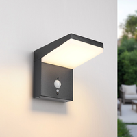 Lampe LED moderne en aluminium moulé sous pression, étanche, avec détecteur de mouvement, portée de détection 8-12M, solaire, pour mur, clôture, extérieur, jardin