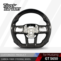 Volant en fibre de carbone personnalisé avec poignée en cuir pour Ford Mustang 7ème génération S650 Dark Horse GT GTD Shelby Coupé 2024-2026