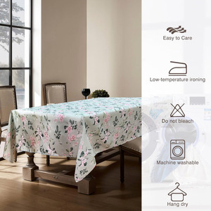 Phong Cách Mục Vụ Tùy Chỉnh Không Thấm Nước Polyester Hoa Mô Hình Nhà Và Khách Sạn Màu Trắng Và Màu Hồng Moody Hoa Khăn Trải Bàn - Product Image 4