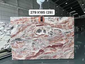 แผ่นผนังหินอ่อนสีแดงทันสมัยขัดเงา หินธรรมชาติ สำหรับเคาน์เตอร์ครัว เกาะกลางห้องครัว ห้องนั่งเล่น โฮมออฟฟิศ โรงแรม-สำหรับวิลล่า - Product Image 2