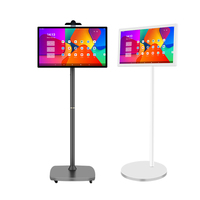 Televisor Inteligente Portátil de 27 Pulgadas, Blanco, Giratorio, con Android 10, Pantalla Publicitaria con Soporte Extraíble, Pantalla Táctil Full HD, Wi-Fi