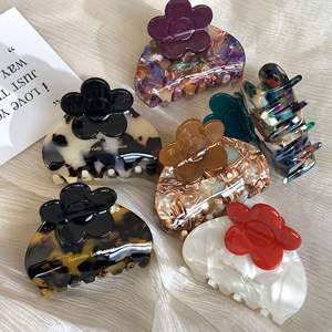 Nouvelles pinces à cheveux design fleur, pinces à cheveux populaires en acétate écologique pour femmes - Product Image 3