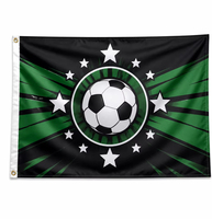 Drapeaux d'équipes de football imprimés numériquement en polyester 3x5 pieds, bannière de club de supporters de football personnalisée, promotionnelle, vente en gros, MOQ, toutes tailles, couleur pleine