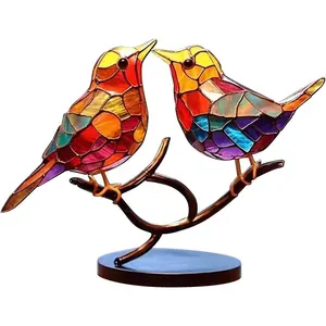 דו צדדי צבעוני צבעוני ציפורים קישוט ציפור סדרת קישוטי הבית מתנות ציפורים על סניף קישוט שולחן עבודה