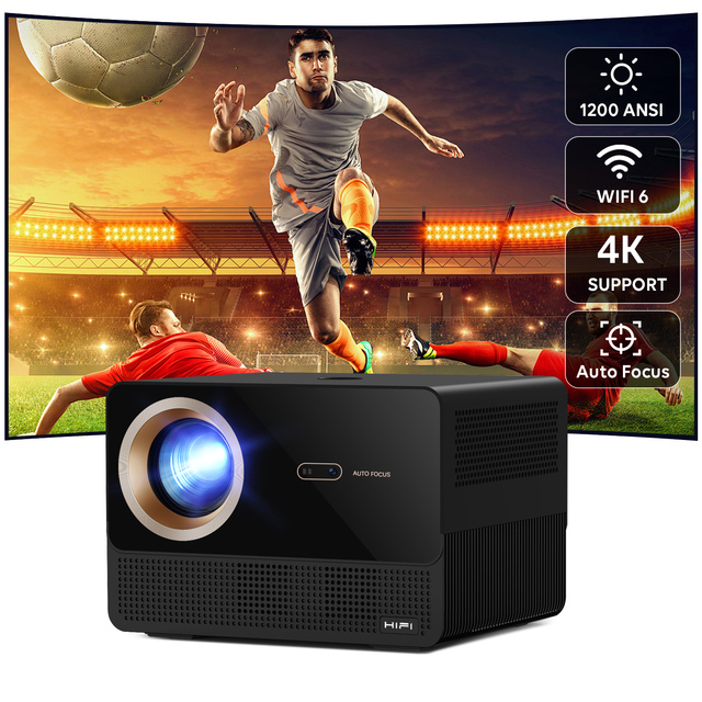High Brightness 1200 ANSI Lumen Netflix Certified Android TV Projecto for Home Theater Systems