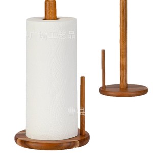 Wooden Desktop <b>Paper</b> Towel Holder Acacia Wood Thickened Base <b>Kitchen</b> Countertop Storage Rack Multipurpose Eco-Friendly - Product Image 5