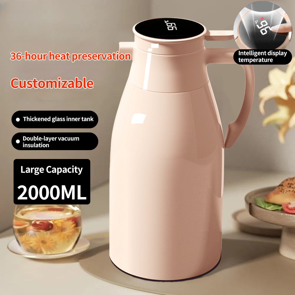 Wholesale Household Smart Drinkware Digital Display Thermos Kettle Tea Coffee Pot Custom Logo Stainless Steel 24-36 Hours