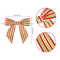 Sacs à friandises personnalisés pour fêtes de Noël et mariages, emballages pour cake pops et artisanat, avec nœuds en ruban de satin rayé faits main et attaches torsadées