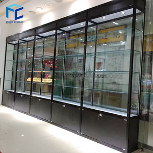 عالية الجودة الحديثة فريدة من نوعها إطار من الألومنيوم الأسود الأحمر لوحة مضاءة صندوق عرض مجوهرات - Product Image 4