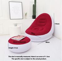 Meubles modernes en PVC gonflables, fauteuil de salon gonflable à remplissage d'air, fauteuil de salon avec repose-pieds, canapé-lit brun