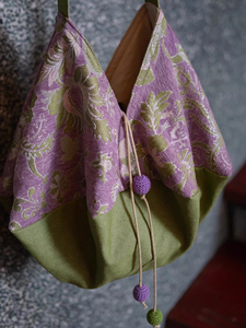 Sac à bandoulière Sapana Printemps/Été 2026 Color-Block, vert pomme et violet pâle contrastant, style floral pastoral - Product Image 4