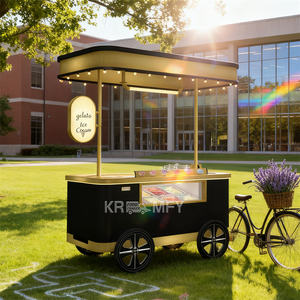 Vitrine Réfrigérée pour Glaces et Gelatos, Chariot Alimentaire Remorquable, Résistant à la Rouille, Chariot de Restauration Rapide en Tôle Galvanisée pour Extérieur - Product Image 6