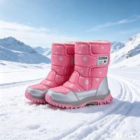 Bottes de neige imperméables pour femme à tige haute, idéales pour les activités urbaines hivernales, entièrement doublées de fourrure, mi-mollet, semelle antidérapante profonde