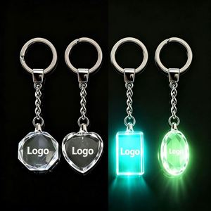 Llavero de Cristal LED con Logotipo Personalizado Grabado en Láser 3D, Cristal K9, Colorido, en Blanco, para Regalo Promocional - Product Image 1