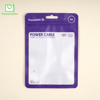 Sacs d'emballage personnalisés avec fenêtre transparente, fermeture éclair en plastique, 3 côtés scellés, pour accessoires de téléphone portable et d'ordinateur