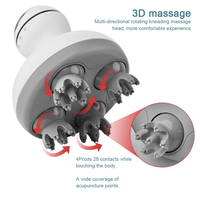Appareil de massage du cuir chevelu à main pour tête Vibration 3D Masseur électrique étanche en silicone pour cheveux et cuir chevelu