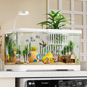ตู้ปลาทรงสี่เหลี่ยมขนาดเล็กสำหรับตกแต่งบ้าน ทำจากพลาสติกใส มีฝาปิด เหมาะสำหรับเลี้ยงปลาทอง ปลาสวยงาม ตกแต่งห้องนั่งเล่น - Product Image 4