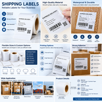 Étiquettes d'expédition logistique personnalisées, autocollantes, en rouleau, avec informations manuscrites, étiquettes d'adresse pour boîtes postales et colis