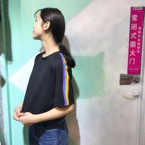 Mujeres Pride Month Parade O-cuello <span class=keywords><strong>camiseta</strong></span> Arco Iris rayas <span class=keywords><strong>camiseta</strong></span> Pride Outfit Top <span class=keywords><strong>camiseta</strong></span> <span class=keywords><strong>Lgbt</strong></span> ropa - Product Image 6