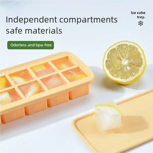 Silicone <span class=keywords><strong>Ice</strong></span> <span class=keywords><strong>Cube</strong></span> <span class=keywords><strong>Tray</strong></span> với nắp và container cho tủ đông Stackable <span class=keywords><strong>Ice</strong></span> làm lưu trữ bin - Product Image 3