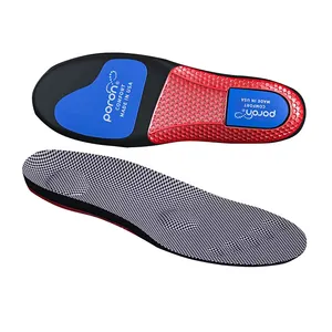 Wholesale 5 Heavy Rebound Damping PORON TPU PU Concave-convex Massage Soft Breathable Surface Fabric Sports Insoles MOQ 1 PAIR