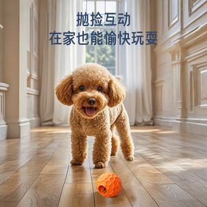 Food Dispensing <b>Ball</b> <b>Dog</b> Toy Orange Rubber Interactive Puppy Teething Toy - Product Image 4