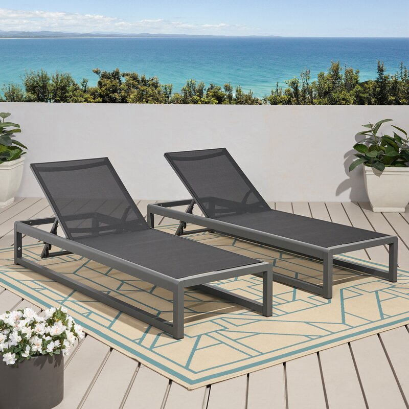 Outdoor aluminum chaise lounge new swimming pool lounge chaise
