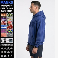 Sweat à capuche rayé pour homme, coupe ample, avec logo brodé personnalisé, 300-500 GSM, vêtements de sport, vente en gros, OEM, pour la gym