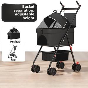 Poussette et transporteur pour animaux de compagnie de luxe en gros, chariot de voyage pliable à 4 roues pour chiens de grande et petite taille - Product Image 2