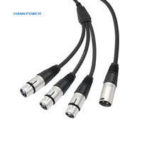 Câble audio XLR mâle vers 3 XLR femelle 1 vers 3 XLR mâle de 0.6m