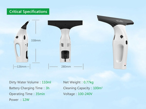 Nettoyeur de vitres sans fil électrique CE, nettoyeur de vitres et de verres pour la maison avec batterie 2200mAh - Product Image 5