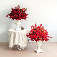 Boule de fleurs artificielles rouges de 60 cm pour la décoration de mariage et de fête