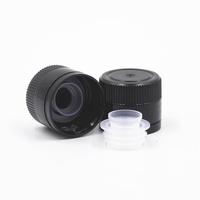 Bouchon à vis en plastique noir et or 31,5 mm 33 mm pour bouteille d'huile d'olive non rechargeable avec insert en plastique