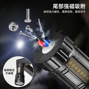 Mini Flashlight High Beam <b>Rechargeable</b> <b>LED</b> <b>Work</b> <b>Light</b> Outdoor Camping Portable Magnetic Side <b>Lights</b> S77 - Product Image 3
