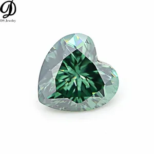 공장 가격 합성 Moissanite 다이아몬드 블루 하트 Moissanite 돌