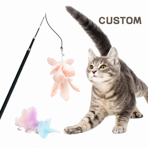 Juguetes Interactivos para Mascotas, Varita de Plumas Divertida para Gatos, Mango Telescópico de Madera, Campana Sonora, Juguetes para Gatos - Product Image 2