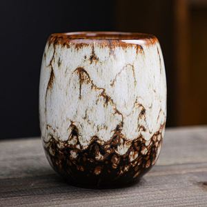 Wholesale 170ml Japanese Style Vintage Reactive Glazed Espresso Coffee <b>Cup</b> Saudi Arabia Ceramics Tea <b>Cup</b> <b>Set</b> - Product Image 2