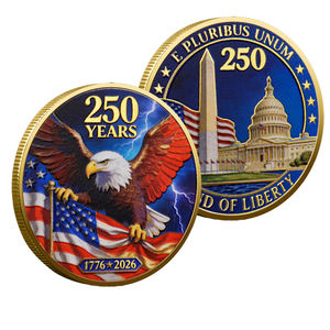 Pièce commémorative en métal sur le thème « God Bless America », artisanat métallique, médaille du 250e anniversaire, décoration patriotique, cadeau de collection - Product Image 6