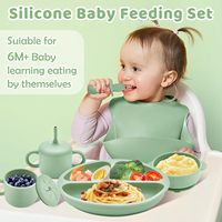 Ensemble de couverts de luxe de haute qualité, ensemble d'alimentation pour bébé en silicone motif lapin noir, assiettes et cuillères pour bébé, bols sonores, coffrets cadeaux