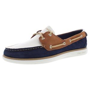 Chaussures bateau pour homme Cole Haan Grandpro Windward Dk Sequoia Navy Blazer Ivory - Product Image 1