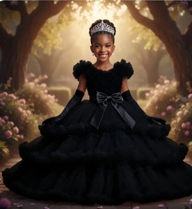 Abiti da damigella d'onore per bambine, gialli e <span class=keywords><strong>rossi</strong></span>, personalizzabili, per feste di compleanno, abiti da principessa per bambine, abiti da comunione - Product Image 4