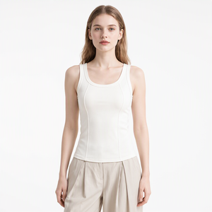 Nouveau design – Débardeur polyvalent pour <span class=keywords><strong>femme</strong></span> avec soutien-gorge intégré, <span class=keywords><strong>gilet</strong></span> chaud automne-hiver à ourlet incurvé doux, sous-vêtement chaud d'hiver, camisole - Product Image 5