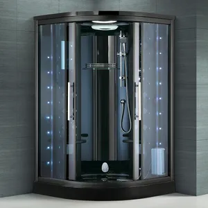 K7071A silver frame wet steam room steam shower with fold-up seat