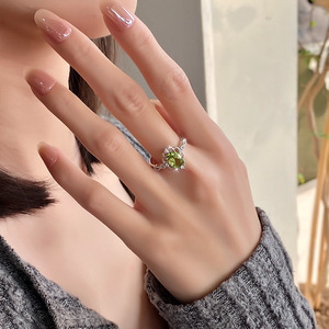 9 Vintage 6*8mm Oval cut Natural Stone Flower <b>Adjustable</b> <b>Rings</b> <b>Adjustable</b> 925 Silver Colorful Gemstone Fine Jewelry for Women - Product Image 4